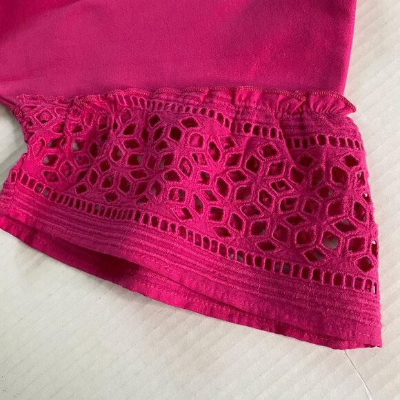 Talbots Hot Pink Sheath Dress with Lace Sleeves Size XL Petite Barbie Romantic - Picture 5 of 8